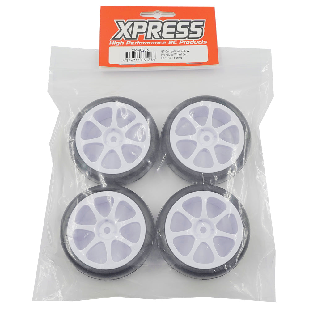 Xpress XP-40227 Competition 40X V3 Pre-Glued 1/10th GT Touring Wheel Set
